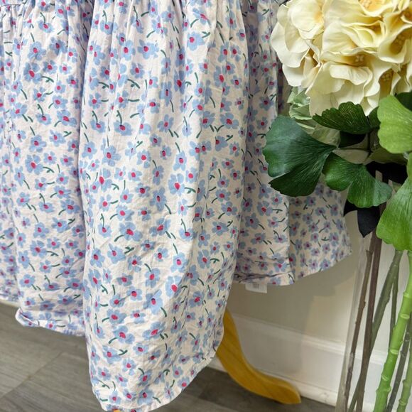 Damson Madder Greta Ditsy Floral Midi Dress Blue White US 6 / UK 10 Organic Cott - Picture 4 of 12